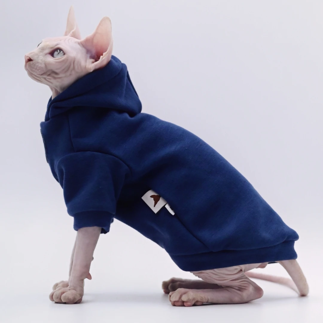 Sphynx Cat Clothes Thick Warm Fleece Winter Hairless Cat Clothes for Devon Rex, Cornish and Small Cats