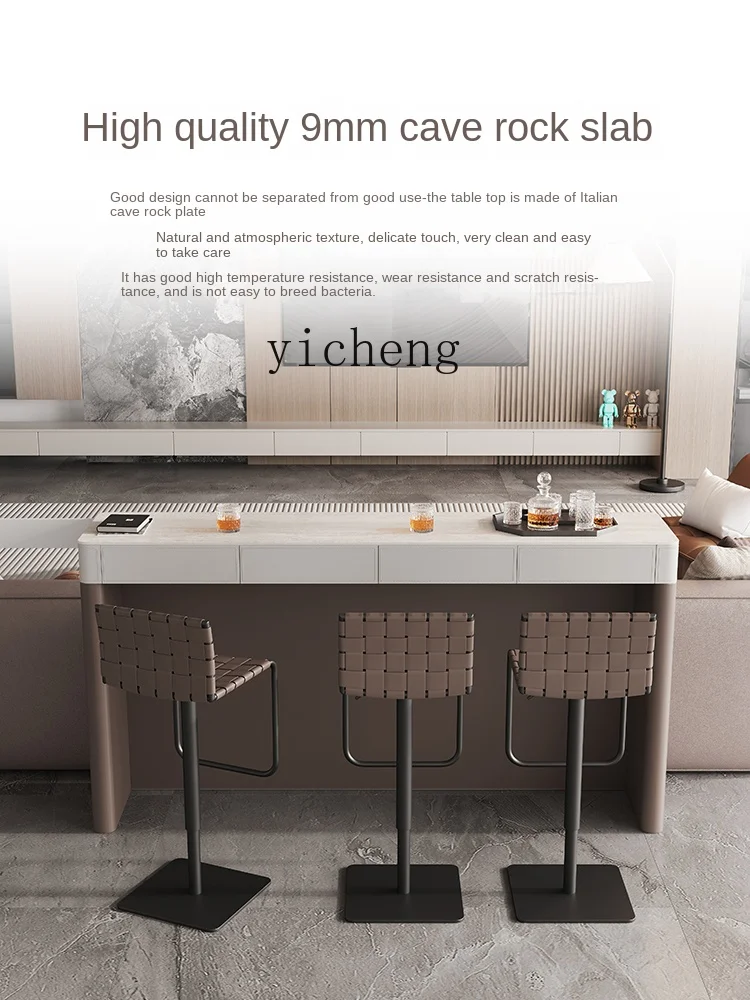 Zc Modern Minimalist Cave Rock Plate Bar Table Living Room Sofa Back Table Home Partition High Bar Table