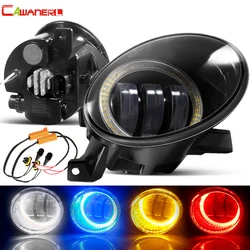 Phare antibrouillard LED avec œil d'ange pour voiture, lampe de conduite, DRL 9006, Volkswagen VW, Golf, Jetta 6, Tiguan 5N, Touran, Beetle, EOS Caddy, 2 pièces