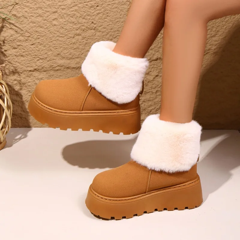 

Winter Women's Boots Plush Warm Snow Boots High Quality Suede Casual Ankle Boots for Women Platform Short Botas Zapatos De Mujer
