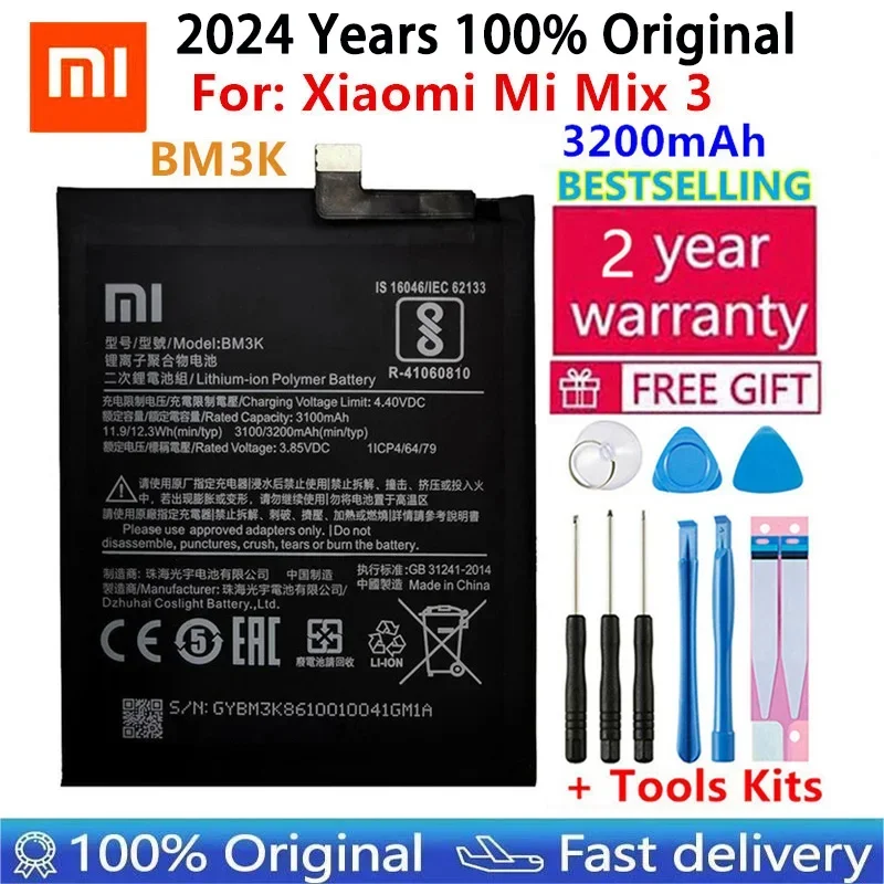 100% Original Xiaomi  Battery For Xiaomi Mi A2 MiA2 Mix 3 Note 3 Mi5 M5 5S Plus Redmi 6 Pro 6 6X Mi6 Mi6X 8 9 Mi9 Lite batteries