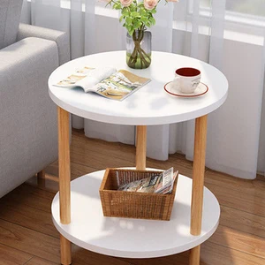 Round and square table of wooden headboard, double layer bed table, coffee table, sofa side table, house, office, bedroom, living room, modern 6 Main Sales Created Mute - №4