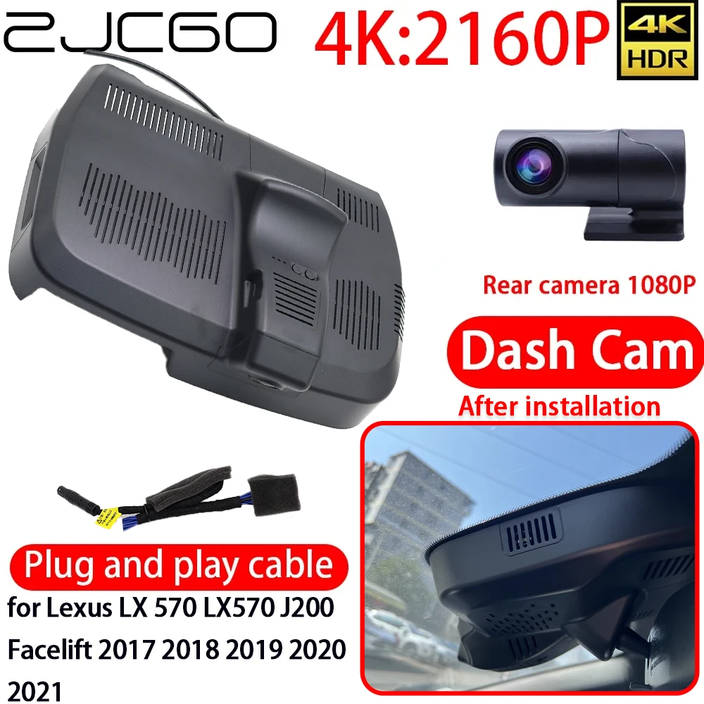 ZJCGO 4K Car DVR Dash Cam Wifi Front Rear Camera 24h Monitor Video Recorder 2160P for Geely Preface Xingrui L 2024 2025 2026