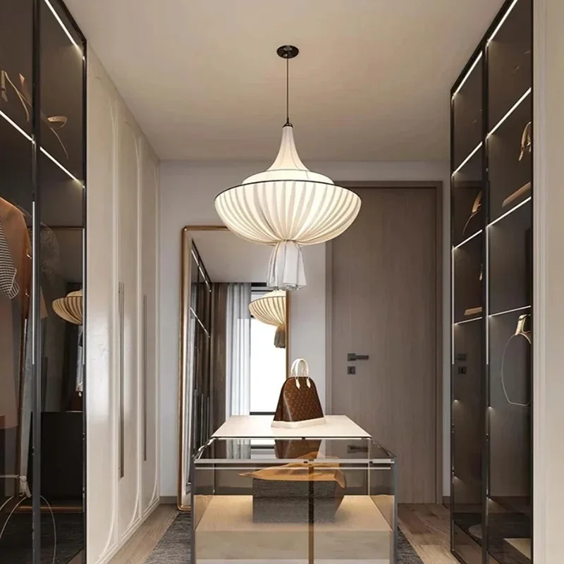 

Japanese Retro Wabi Sabi Cloth Chandelier Living Dining Bedroom Decoration Home Pendant Lights Room Decor Lamps Indoor Fixtures