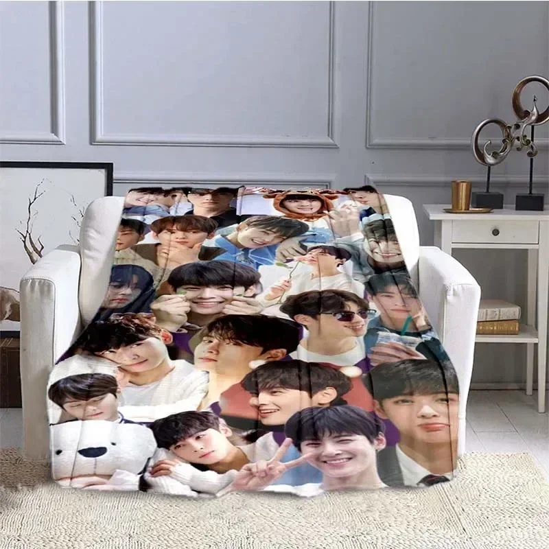 True Beauty Series Hwang in Youp Cha EunWoo Flannel Blanket Star Art Warm Throw Blanket  Bedroom Sofa Picnic Blanket Gift Custom