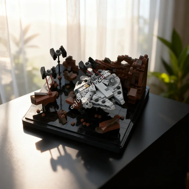 

834 шт. MOC Asteroid Chase микро мельница Ennium Falcon модель здания Рождественский подарок блоки сборка DIY идея кирпичная игрушка на день рождения