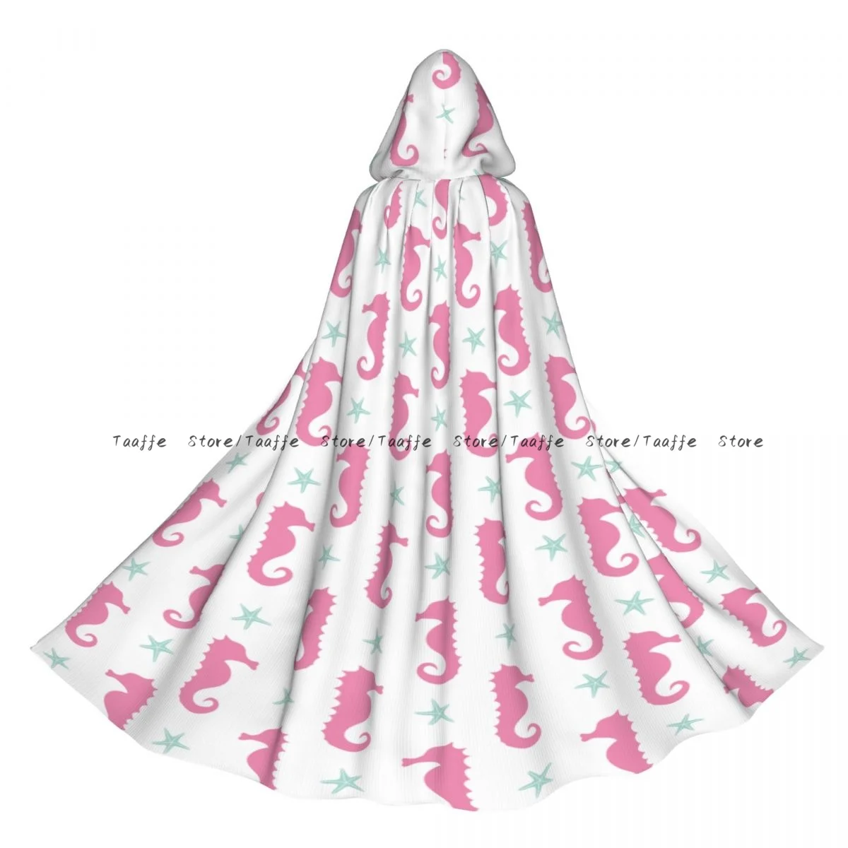 

Длинный халат ведьмы с капюшоном, розовый морской конек, милый подводный плащ на Хэллоуин, костюмы для косплея для взрослых