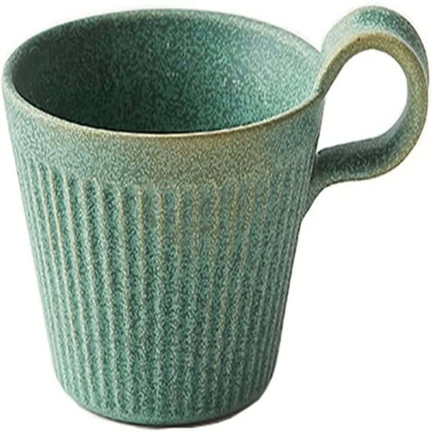 

Colorful and Creative Set of Ceramic Breakfast Cups - Perfect for Milk and Oatmeal - Includes Matching Saucers and Spoon - Vario