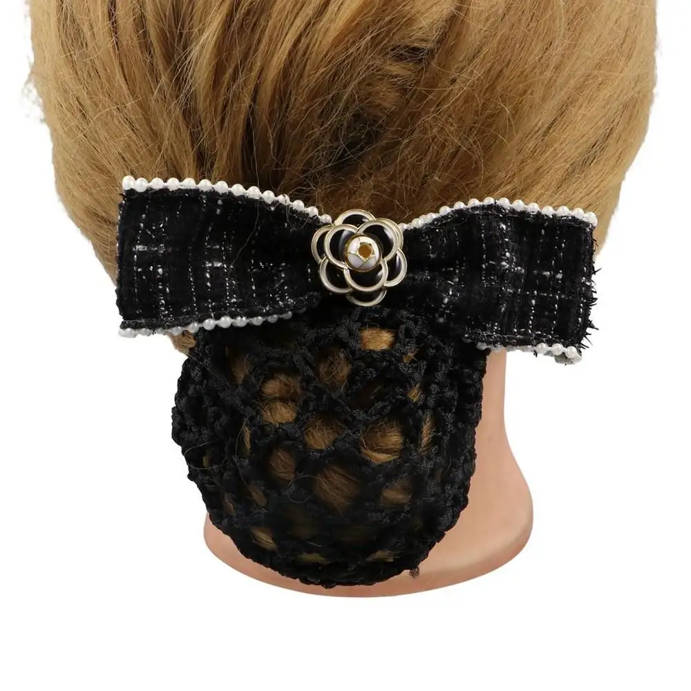 

Ponytail Clip Airline Stewardess Headwear Cloth Hairgrips Cover Net Professional Headdress Women Spring Clips Korean Bun Snood