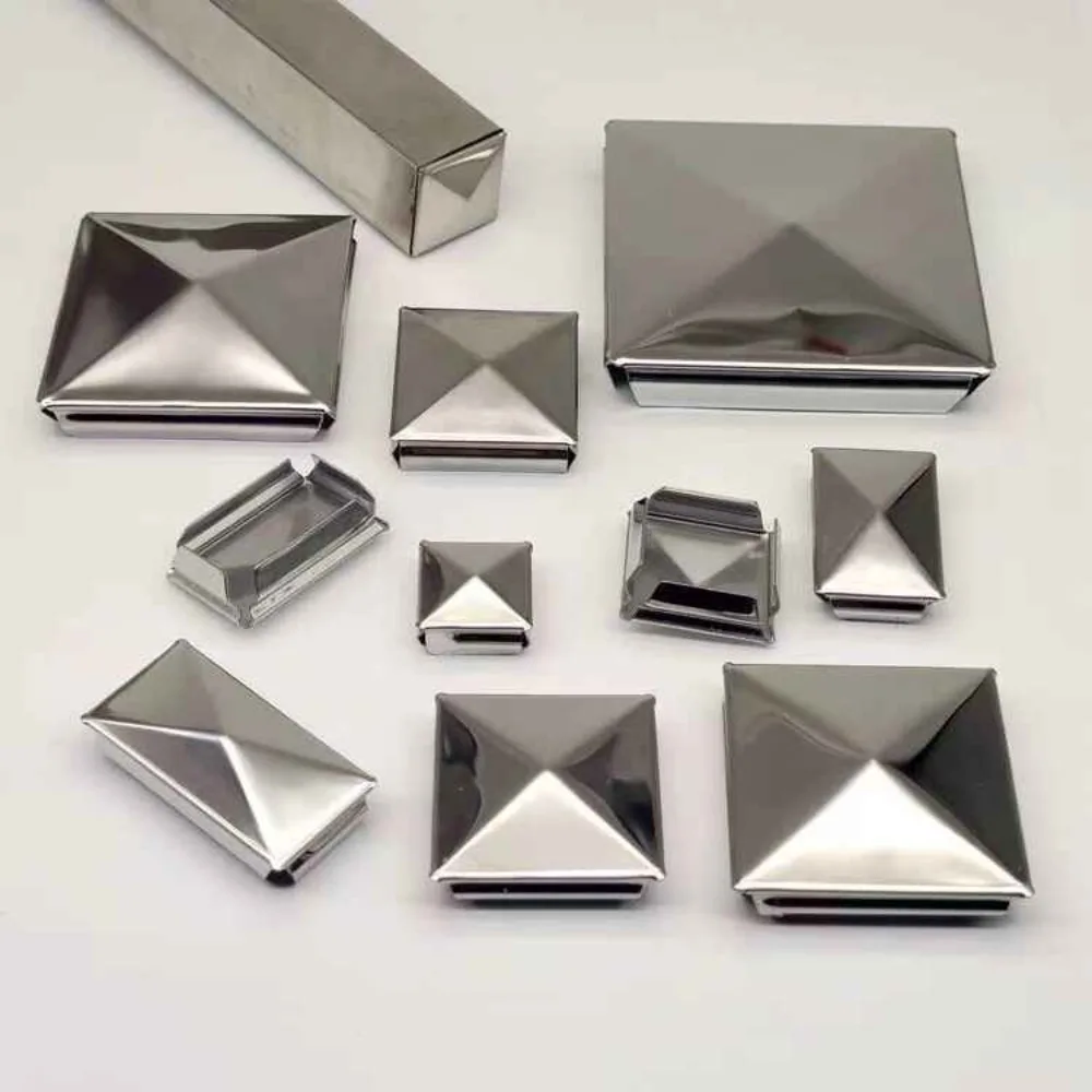 Decorative Square Tube Hole Sealing Cover 201/304SS Pyramid End Plug16*16-120*120mm Wear-resistant Table Chair Square Pipe Parts