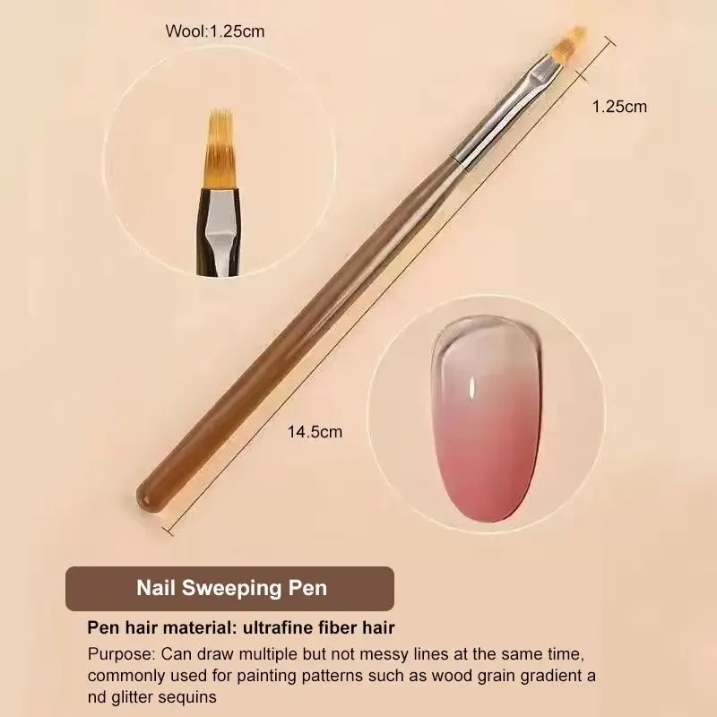9 piezas de pinceles para uñas UV gel, delineadores para pintar, herramientas de dibujo para diseño de uñas y exhibición de puntas 3