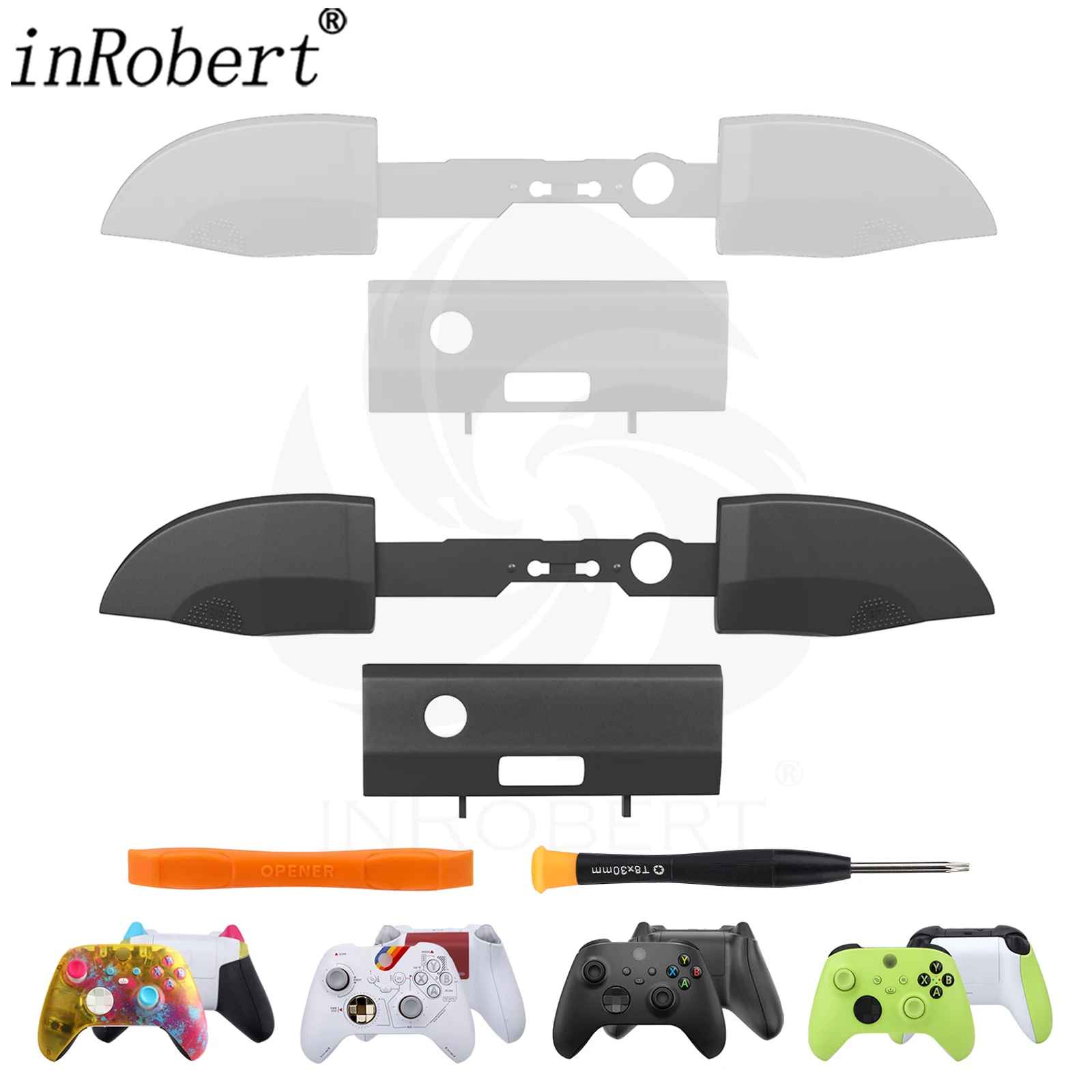 inRobert 2 Sets RB LB Bumpers Buttons for XBox Series X S Controller Trigger Button Middle Holder with Screwdriver Tool