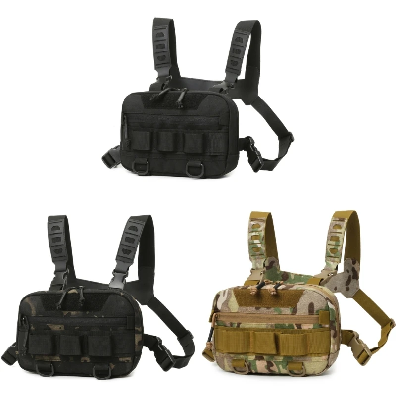 Tactically Sports Chest Bag Fishing Vest Bag Water Resistant Front Chest Pack R66E