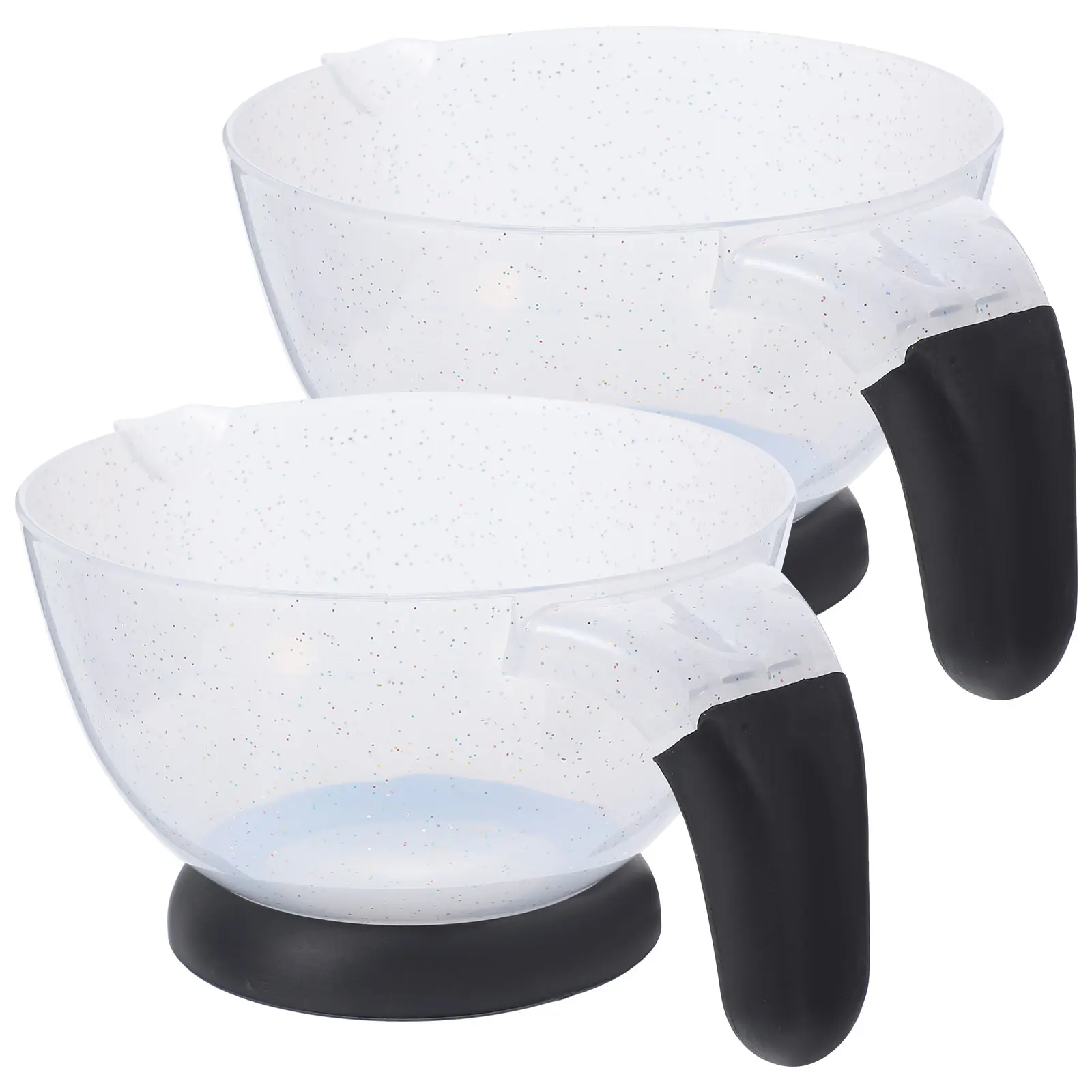 

2 Pcs Handle Bowl Palette for Hair Plastic Color Bowls Salon Hairdressing Accessories