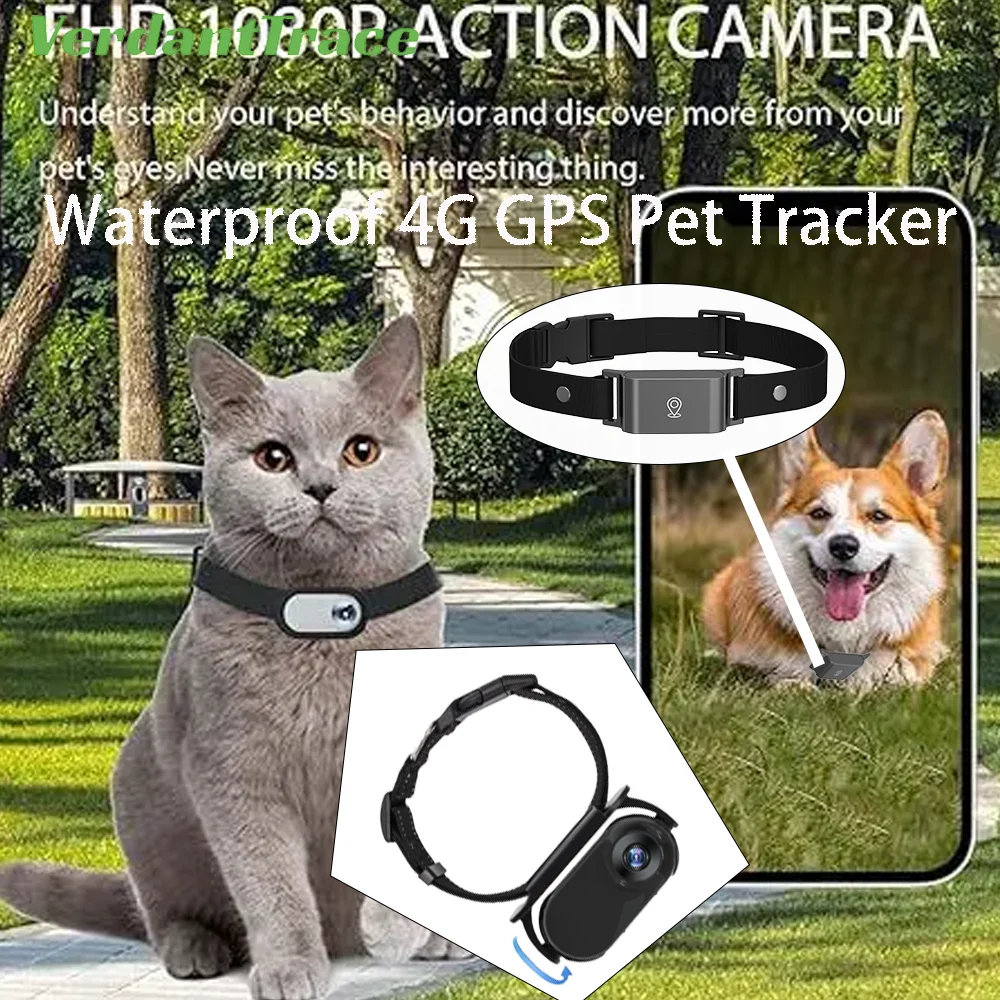 

Waterproof 4G GPS Pet Tracker Mini Body Camera for Dog Cat Outdoor Adventures Smart Collar Tracking Video Recording VerdantTrace