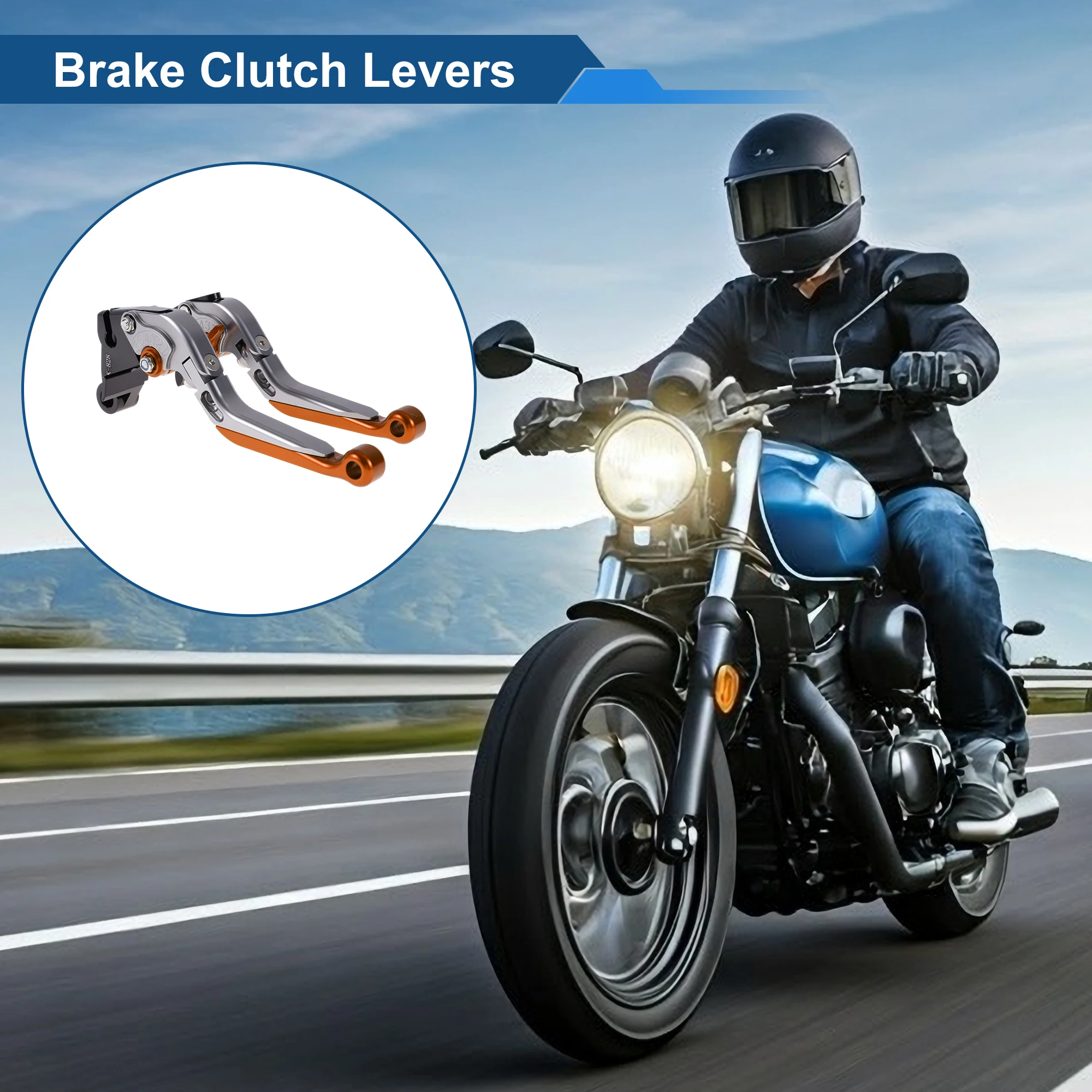 Motoforti Adjustable Short Long Brake Clutch Levers for Kawasaki ZZR600 Titanium Orange