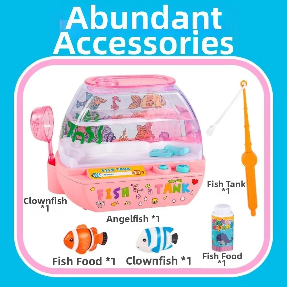 حوض السمك الاصطناعي الإبداعي جميل الكرتون LED تضيء خزان مع الموسيقى والضوء الموسيقى الكهربائية ألعاب حوض السمك التفاعلية