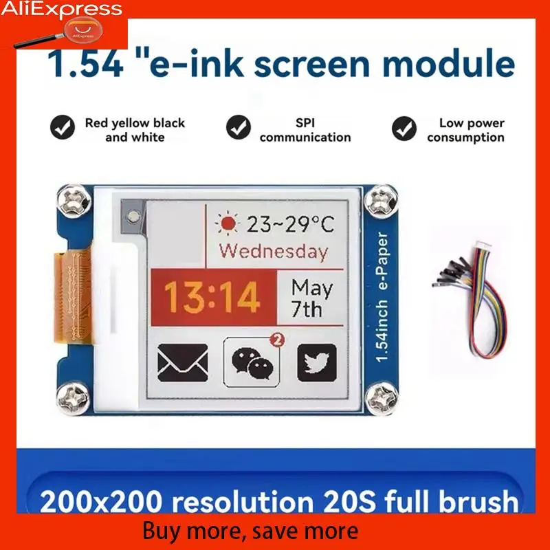 

Для Raspberry Pi 1,54-дюймовый экран для электронной бумаги, модуль дисплея E-Ink, интерфейс SPI, 200X200 пикселей для Jetson Nano/Arduino