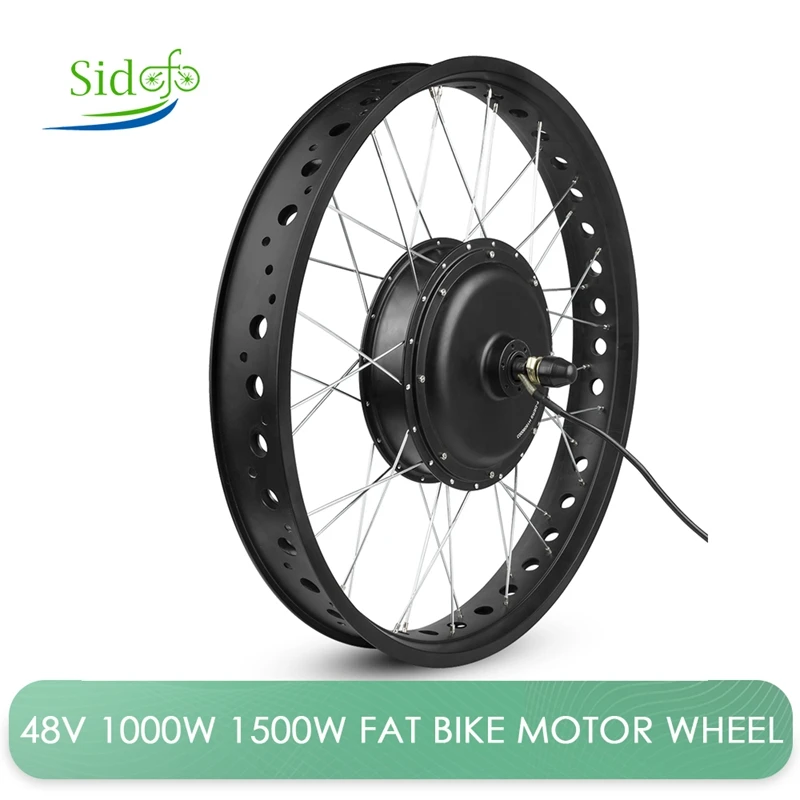 48V 1000W 1500W Electric Fat Bike Motor Wheel 20IN 26IN Rear Motor Wheel Snow Bike Hub Motor E-Bike Conversion Kit Parts 40-50KM