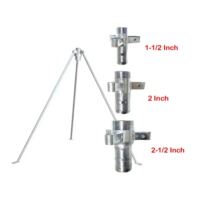 1.5 2 2.5 Inch Rain Gun Sprinkler Galvanized Base Tripod Stand Accessories For Farmland Irrigation System PY30 PY40 PY50