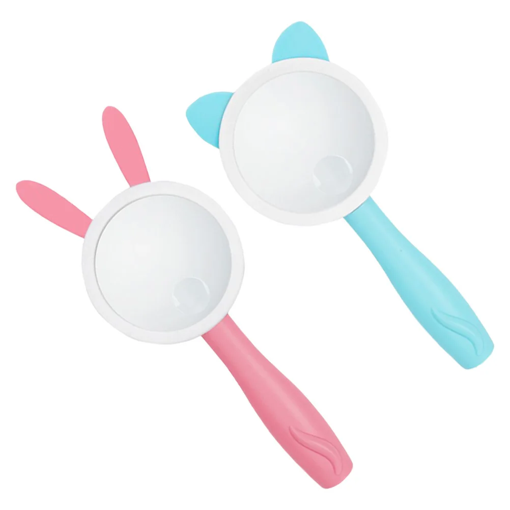 قطعتان من عدسة مكبرة على شكل حيوانات كرتونية محمولة مضادة للسقوط وخفيفة الوزن وصغيرة الحجم للأطفال ومراقبة استكشاف الطبيعة