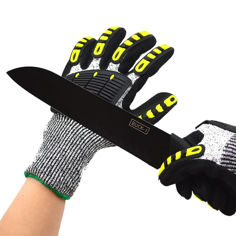 Mechanical Anti-cutting Wear-resistant Shockproof Anti-collision Oil Mining Drilling Gloves