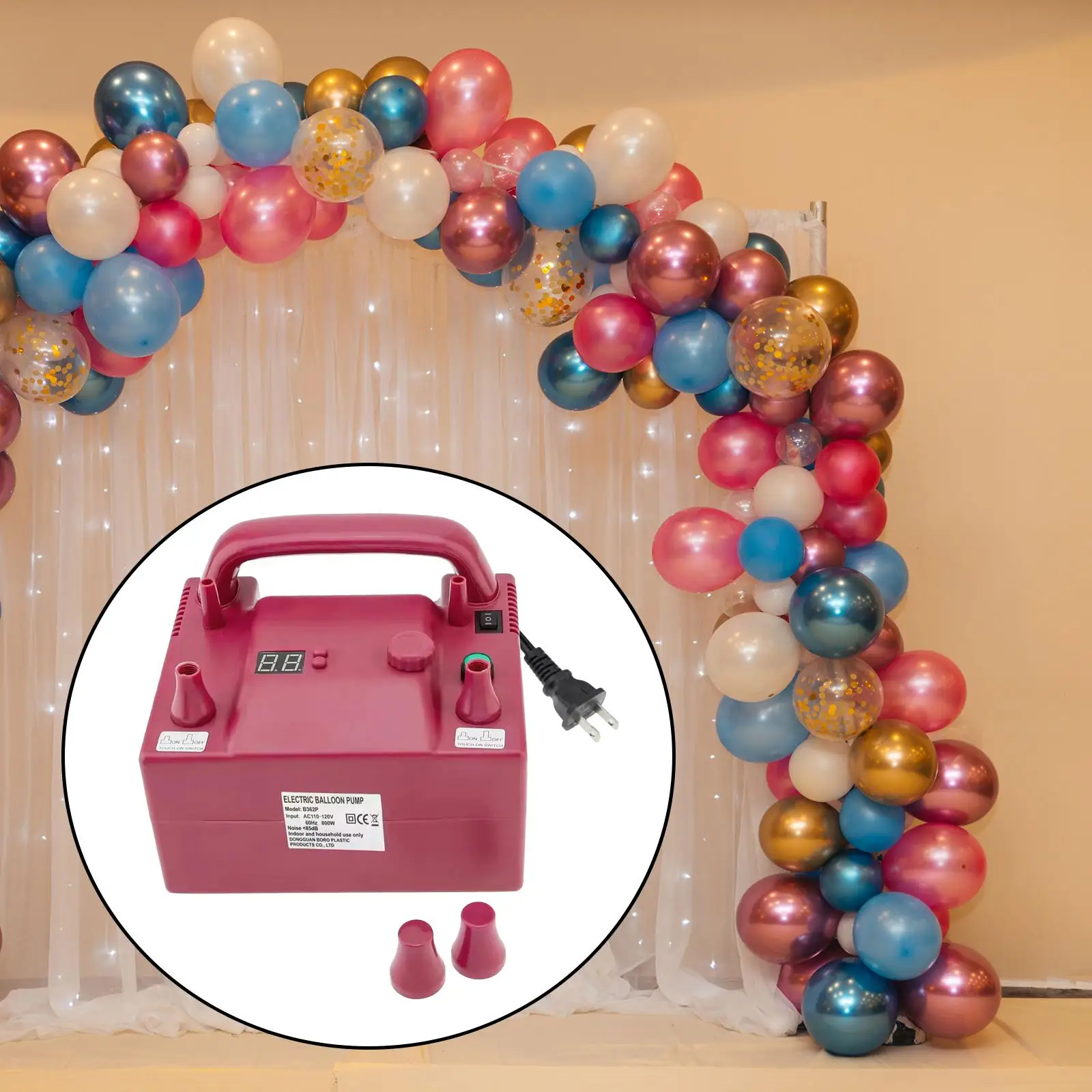 Automatic Balloon Pump Electric Air Inflator Machine for Latex Balloons Party Celebration Baby Shower