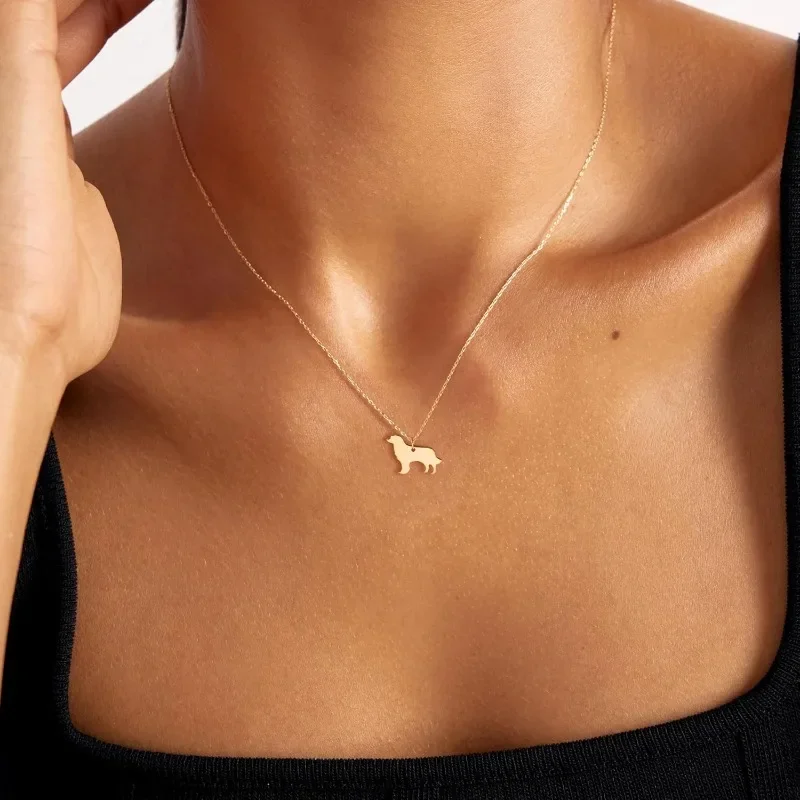 Dainty 14K Gold Plated Snake Turtle Cat Dog Pendant Necklace Simple Cute Elephant Bear Necklaces for Women  Animal Jewelry Gift image 5