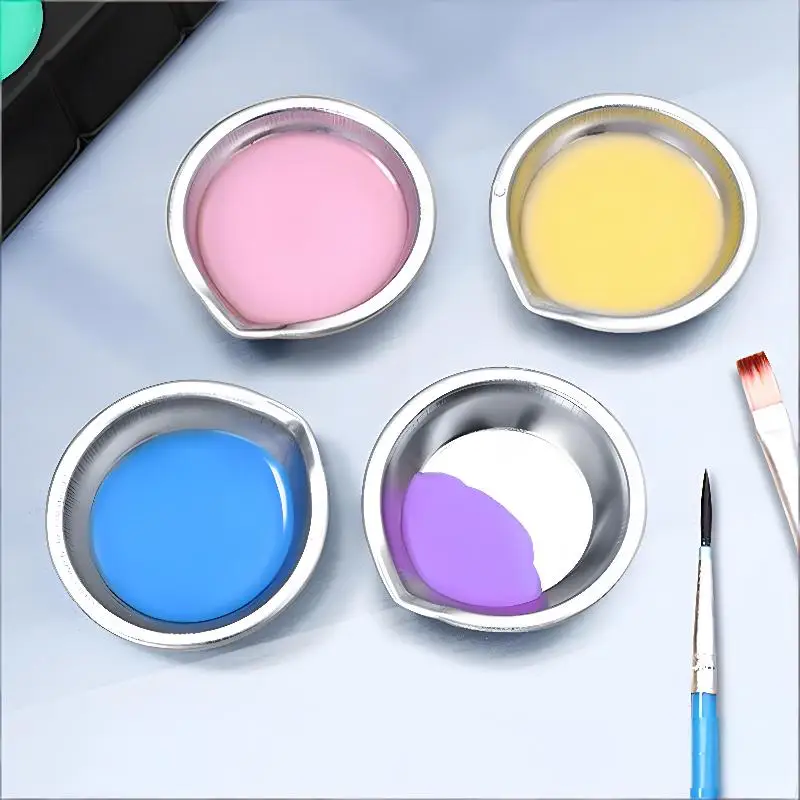 Stainless Steel Oil Paint Mixing Bowls Stackable Space Saving Paint Trays for Art Studio Classroom Home Craft Making
