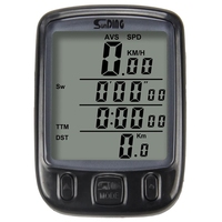 YHVC-Sunding SD 563B Waterproof LCD Display Cycling Bike Bicycle Computer Odometer Speedometer with Green Backlight