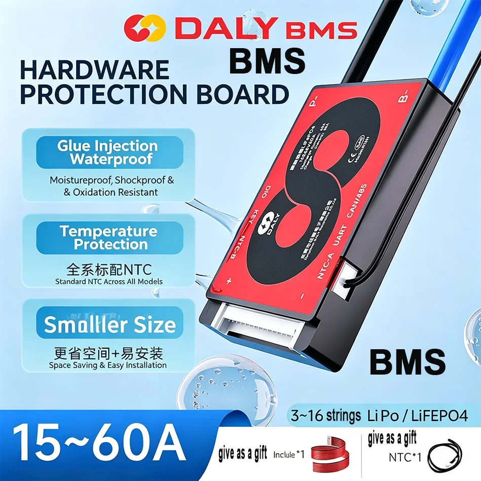 Lithium battery management system BMS LiFePO4 ternary lithium battery 3-24 string series 15A-60A18650 single protection board