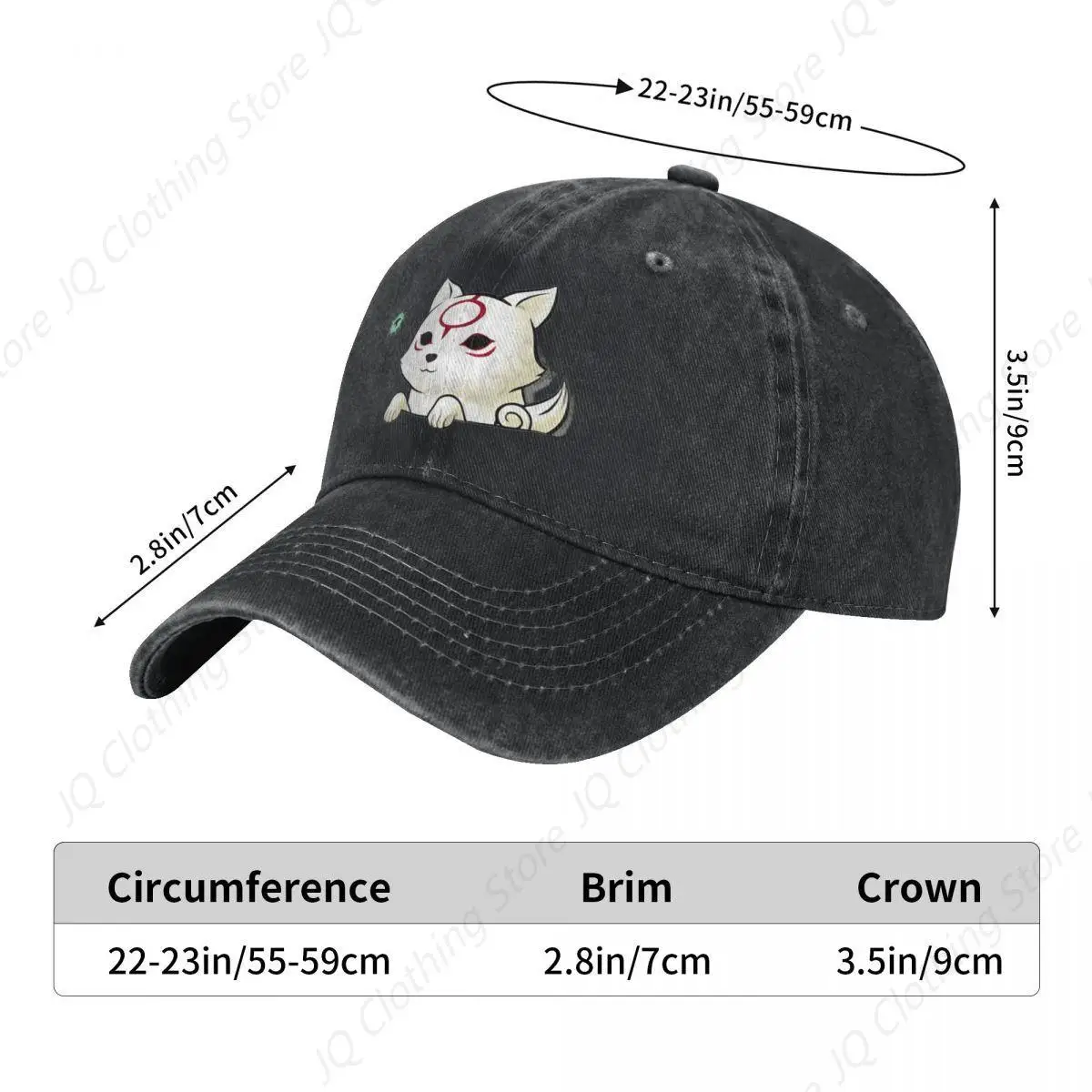 Okami Amaterasu Wolf Cute Kawaii Animal Mythology Sun Unisex Baseball Cap Distressed Washed Caps Hat Fashion Gift Snapback Hat