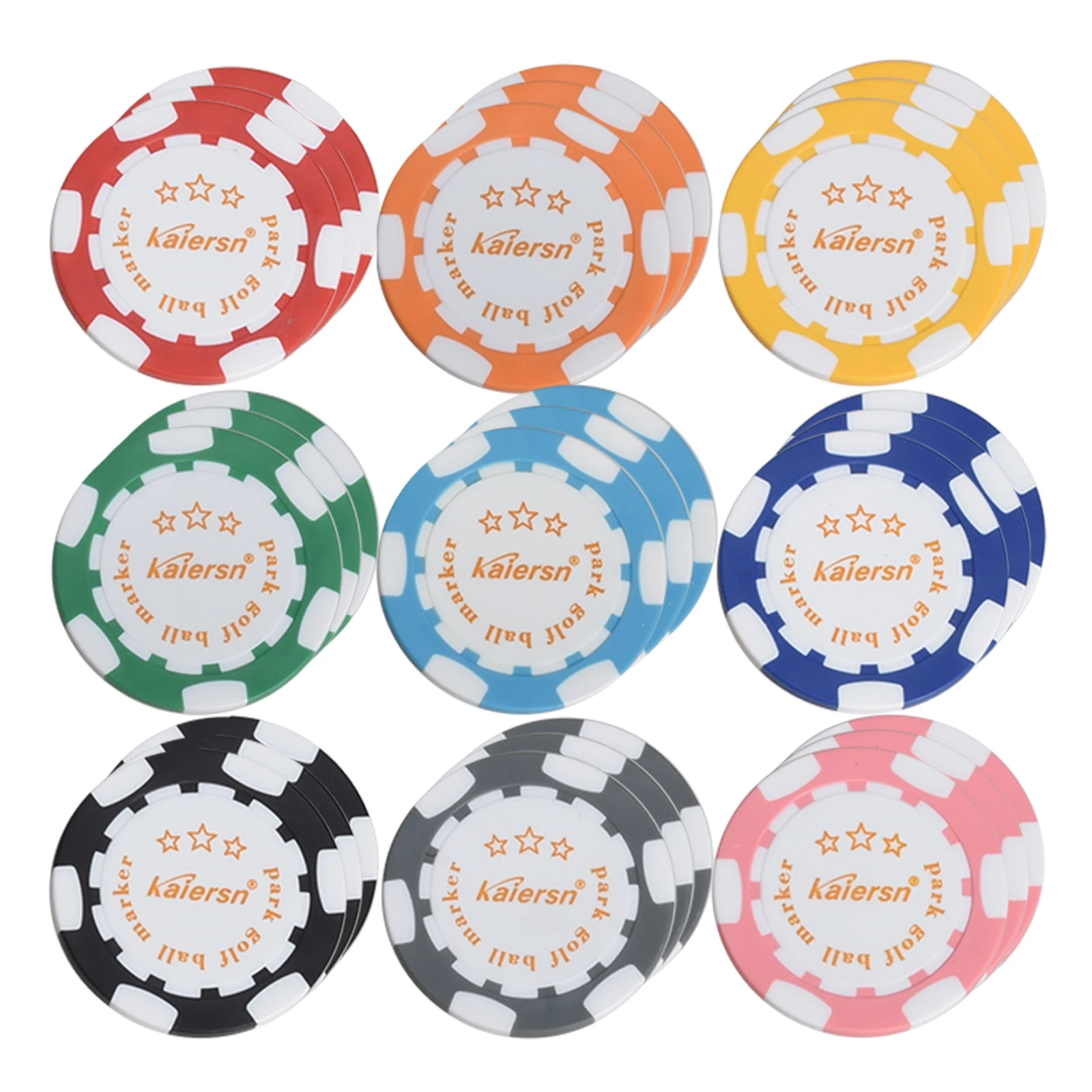 

9Pcs/set Park Golf Ball Marker on Both Side 40mm Golf Marker Outdoor Golf Accessories Game Gift ﻿