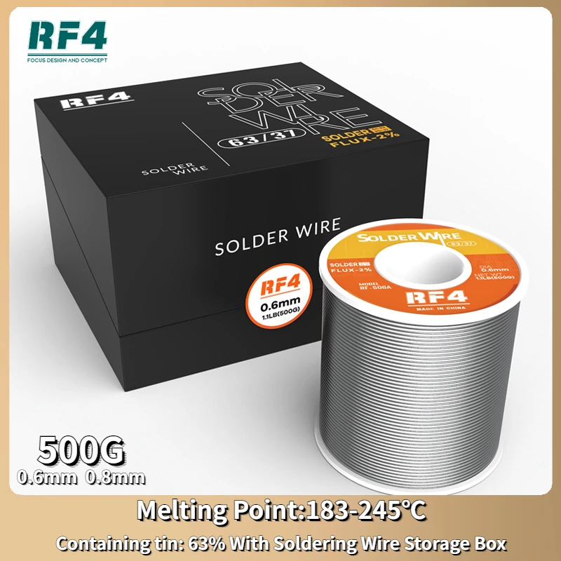 

RF4 Lead Free Tin 500g Low-temperature Melting Point Flux Cored Solder Wire Little Residue For Jewelry Inlay PBC Repair