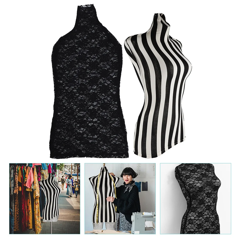 

2pcs Cotton Mannequin Cover Dress Form Body Decorative Cloth Fade Resistant Crease Proof Hanger Dust Protector For Jewelry