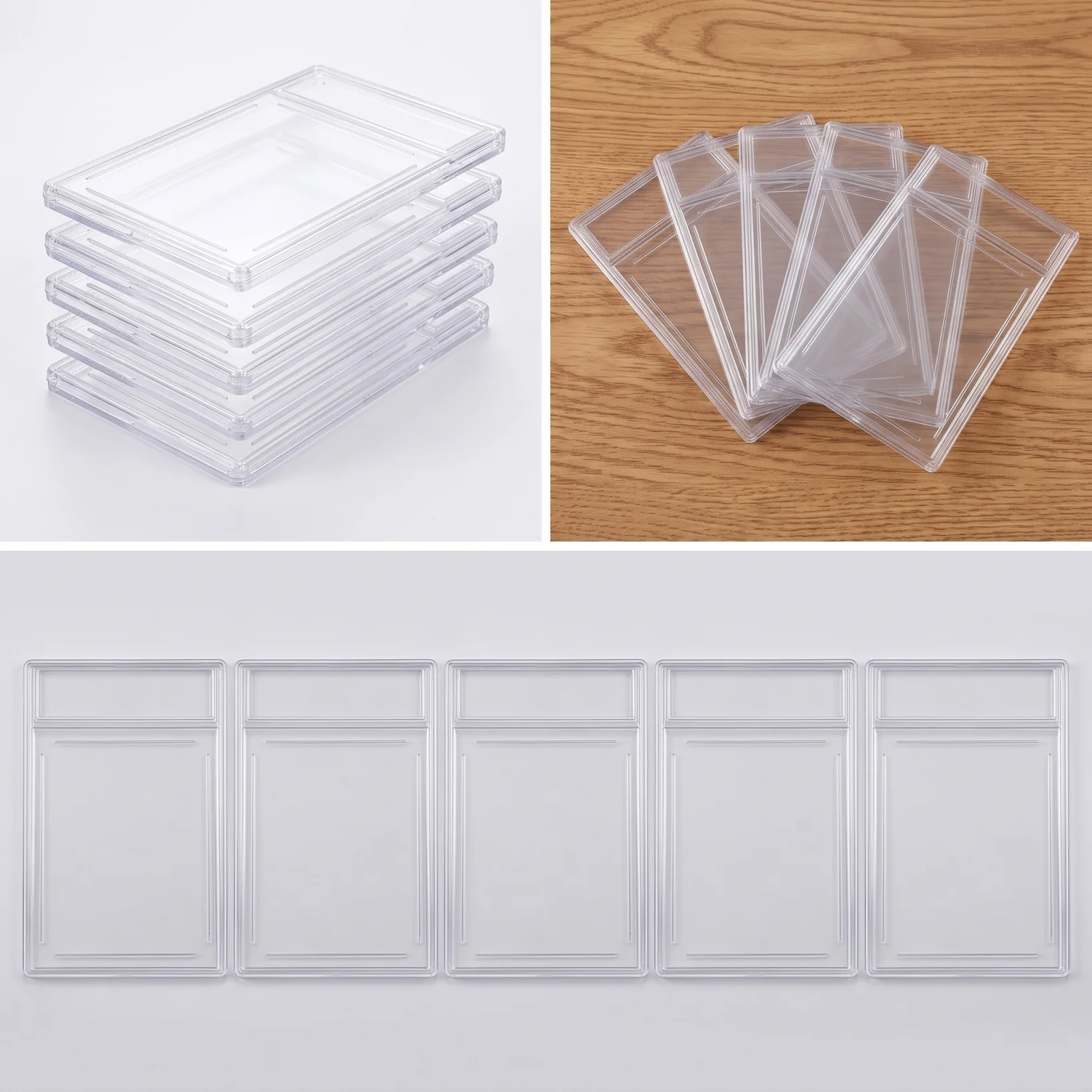(Pack of 5) Transparent Style Frame Type Storage Anti-UV Card Brick for Collector-Grade Protection for Card Slabs