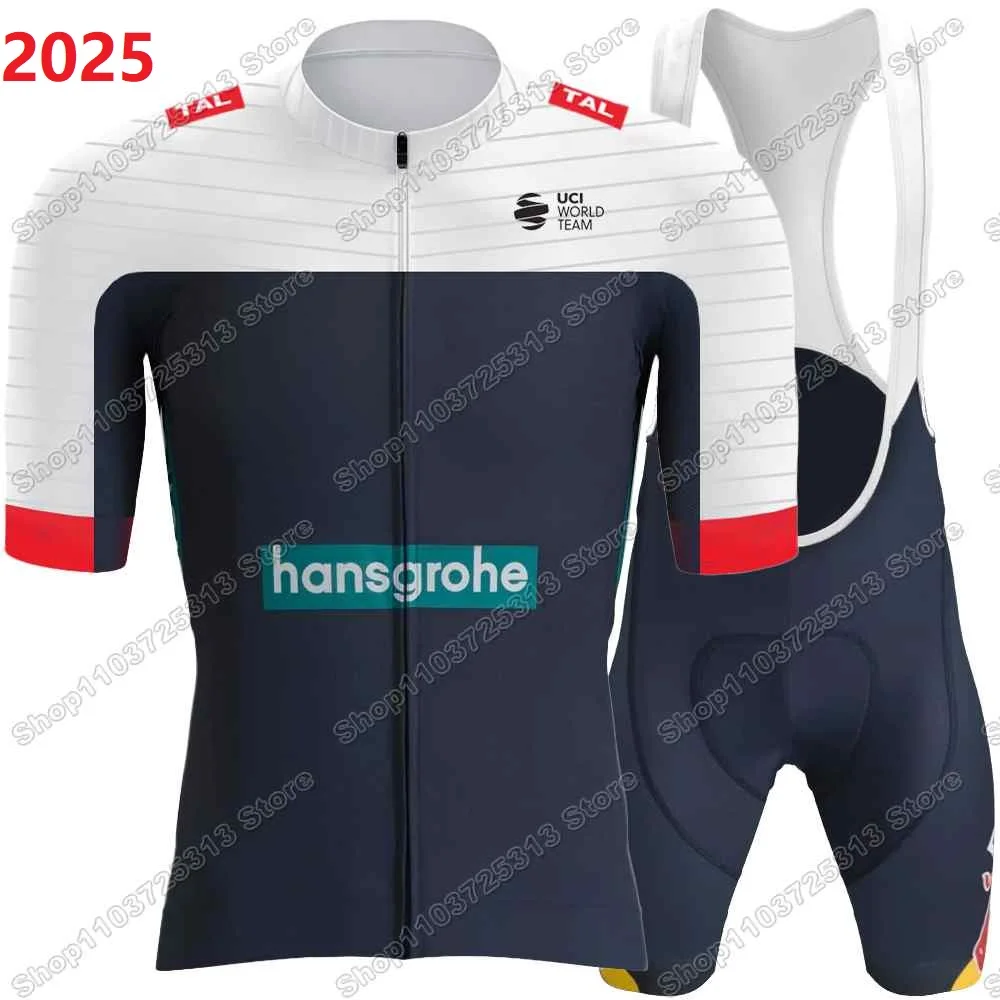 2025 Italy Spain France Tour Team Hansgrohe Cycling Jersey Set Slovenia Primož Roglič Clothing Men Road Bike Shirt Bib Shorts