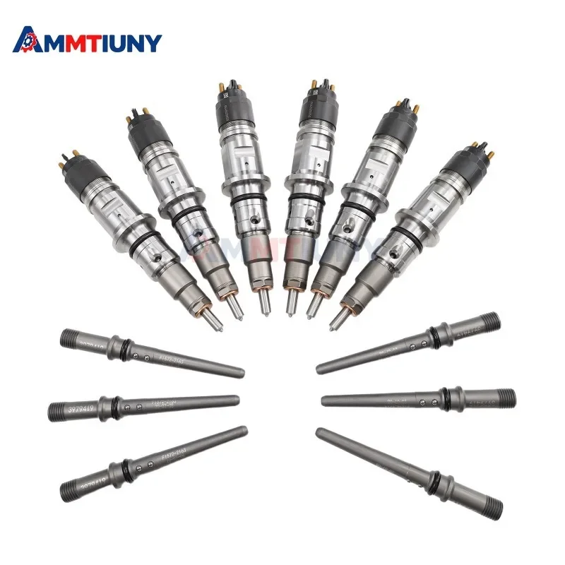 6PCS Fuel Injector Common Rail Injector for 2007-12 Dodge RAM 2500 3500 Cummins 6.7L Pickup 4X4 0445120050 0445120185 68027067AA