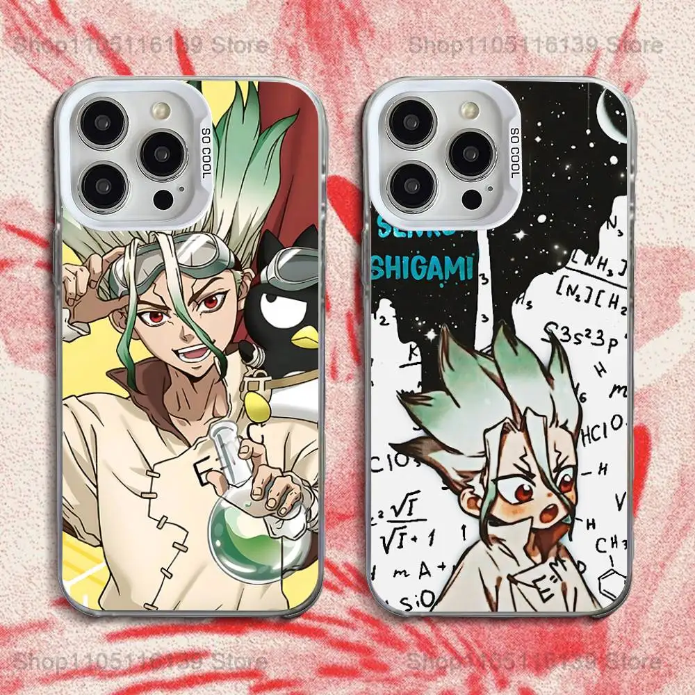 

Senku Ishigami DR S-Stone Phone Case For iPhone 16,15,14,13,12,11,Pro,XS,Max,Plus,Mini,SE White Candy Matte Shockproof Cover