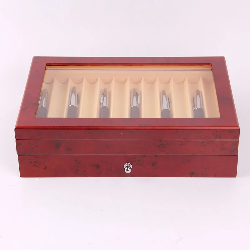 Imagem -06 - Lacquer Wooden Fountain Pen Display Organizer Box Colecionador de Luxo Organizador Papelaria Escola e Material de Escritório 12 Slots 23 Slots 34 Slots 78 Slots