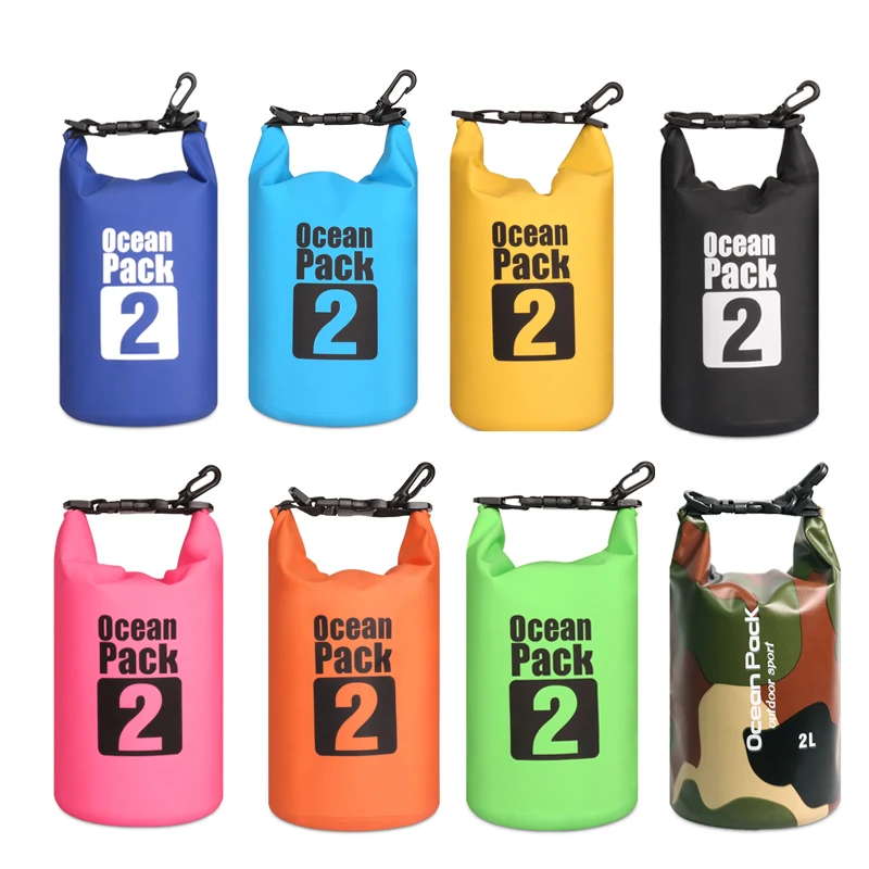 2L PVC Mesh Bags Lightweight Waterproof Dry Bag Phone Pouch Floating Boating Kayaking Camping Bags for Outdoor Swimming