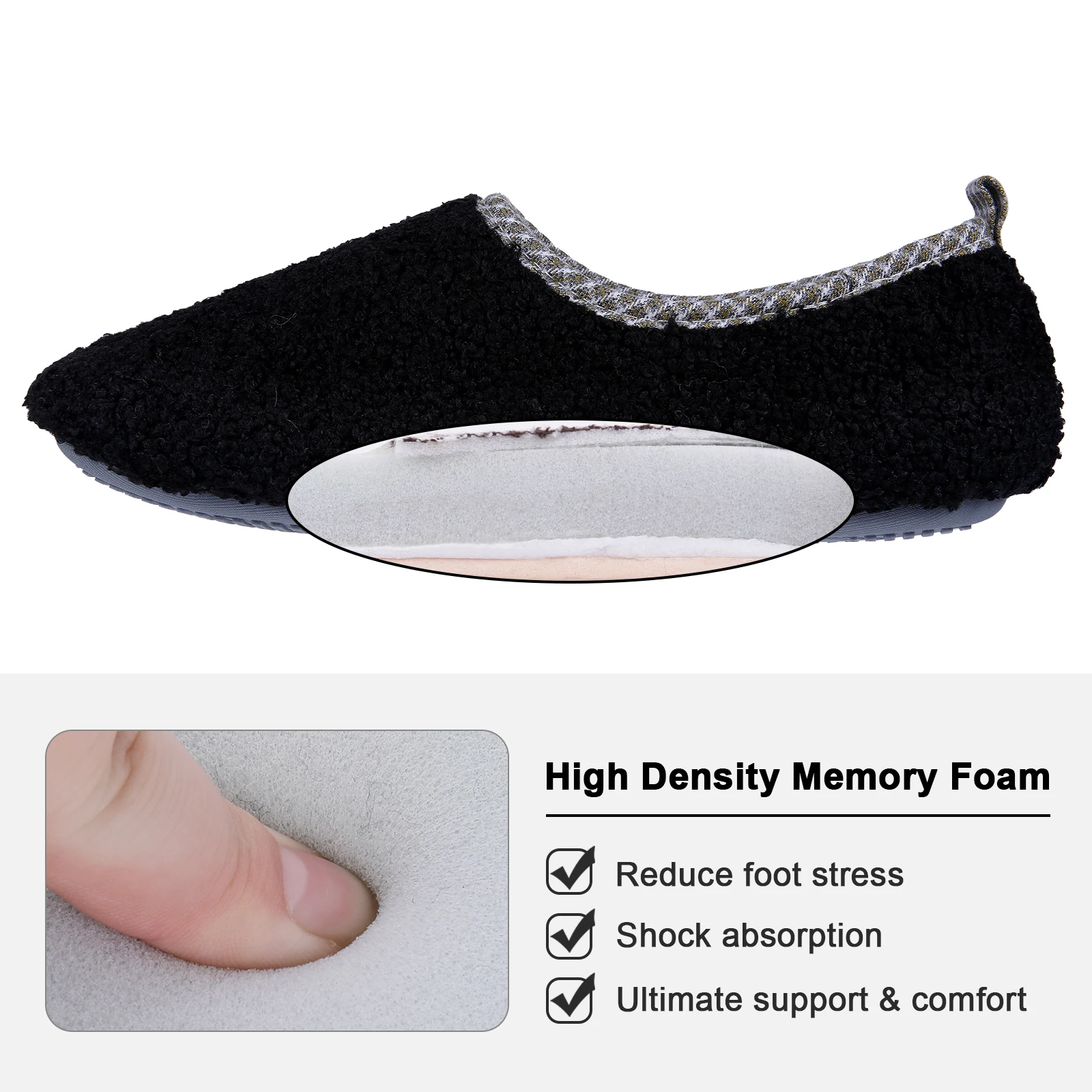 Smile Pop Winter Slippers For Women Warm Fashion Flat Slippers Outdoor Antiskid Wear-resistant Shoes House Light Women Shoes