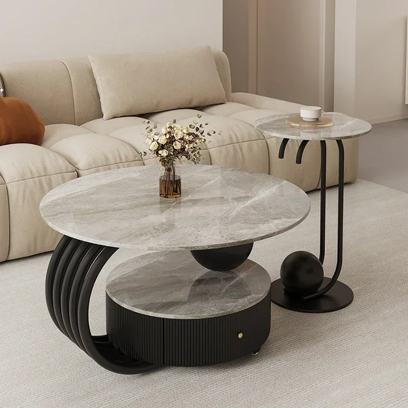 

# Для круглого прикроватного журнального столика для спальни, пол для макияжа, белая гостиная, скандинавский элегантный и