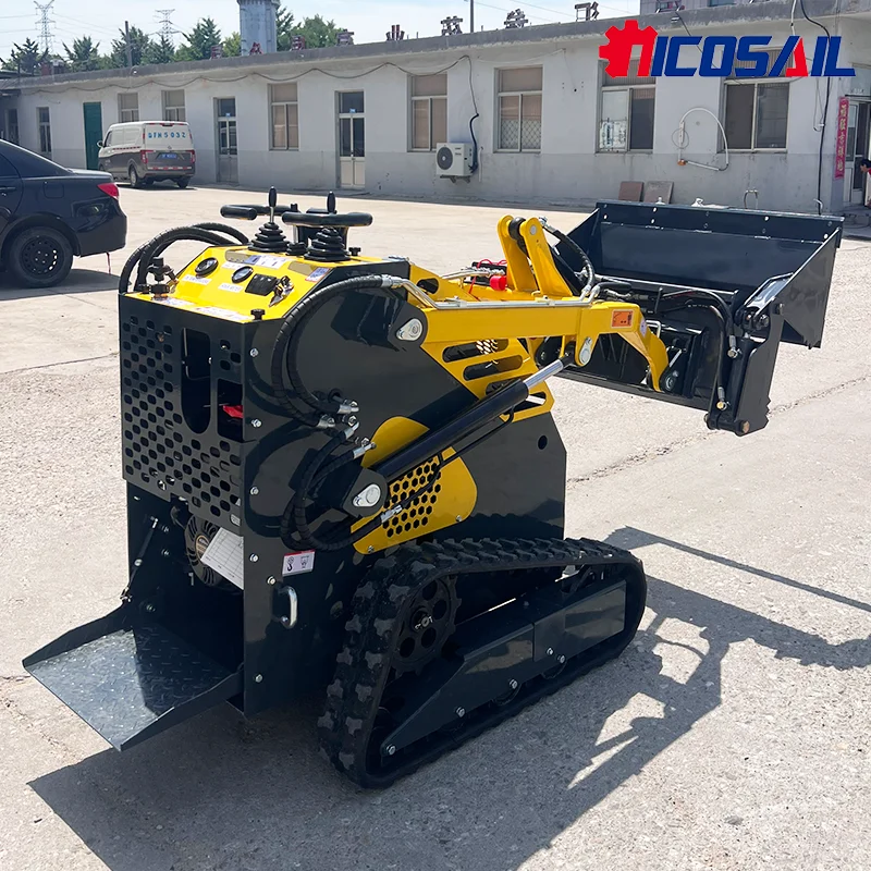 جرافة انزلاقية صغيرة للمسار الزاحف مع مرفقات للبناء والزراعة