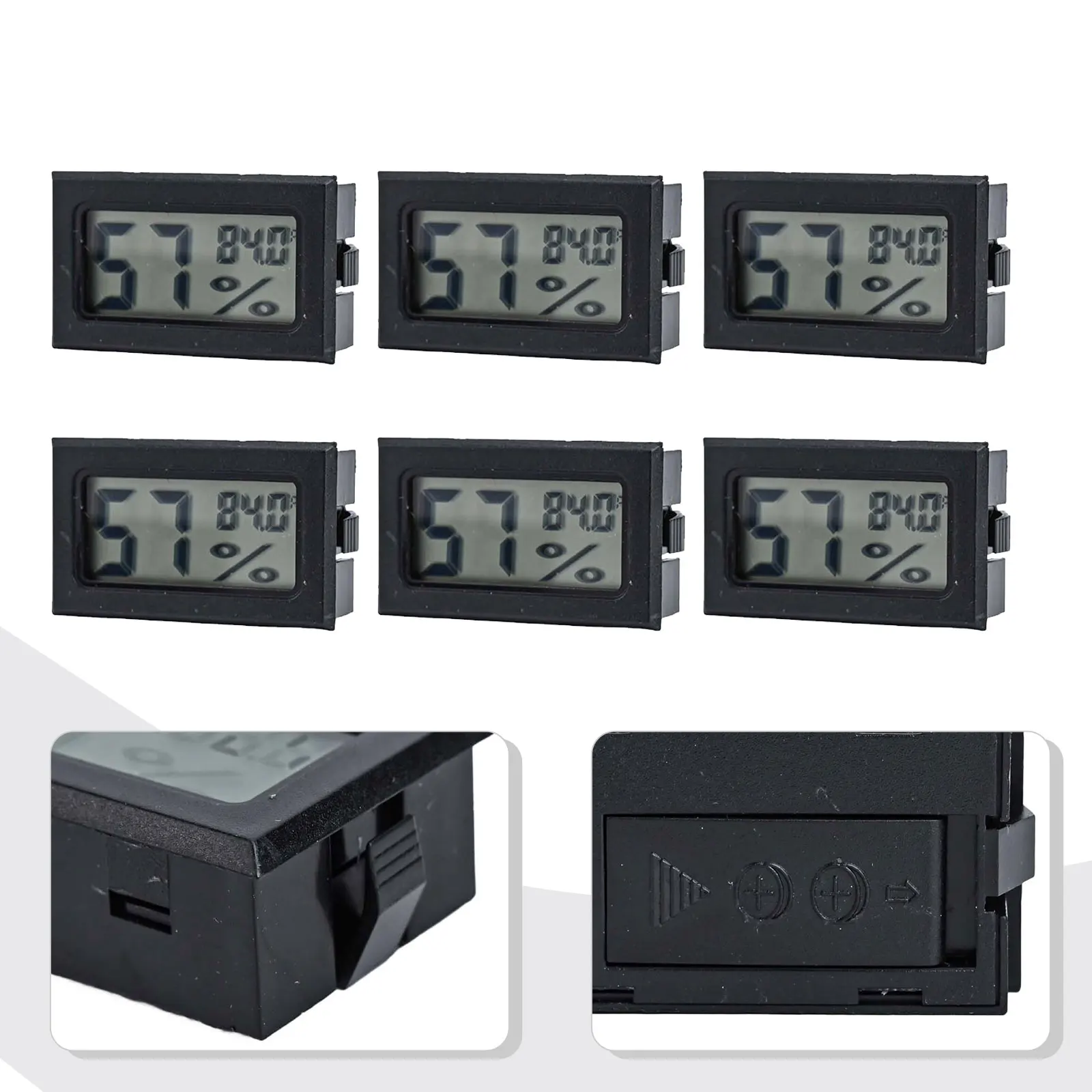 

Компактный комнатный термометр Цифровой гигрометр Термометр 2-в-1 Гигрометр Универсальное применение Встроенный зонд Компактный дизайн