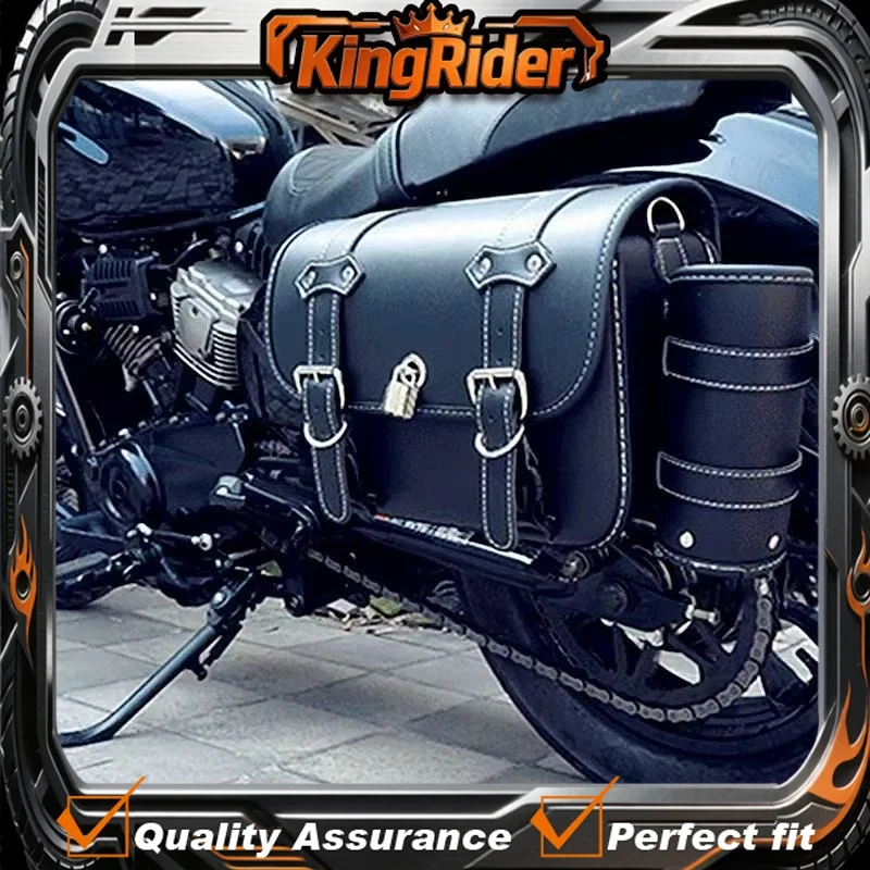 Retrofitting HYOSUNG GV300S with Quick-release Motorcycle Side Bag Canvas Leather Retro Box with Bracket New Style
