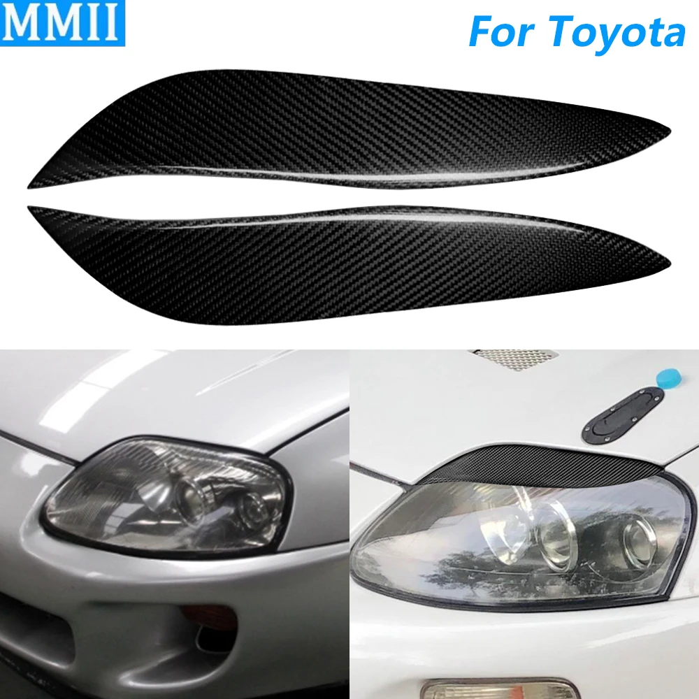 

Для Toyota Supra JZA80 MK4 1993-1998 настоящая сухая передняя фара из углеродного волокна, крышка для век, панель, декоративные автомобильные аксессуары