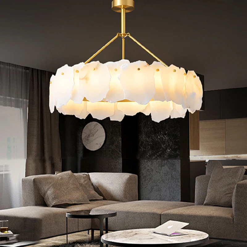 

Marble Ceiling Chandeliers Lustres Modern LED Lights Dimmable Luxury Hanging Lamp for Ceiling Luxury Home Decor for Living Room