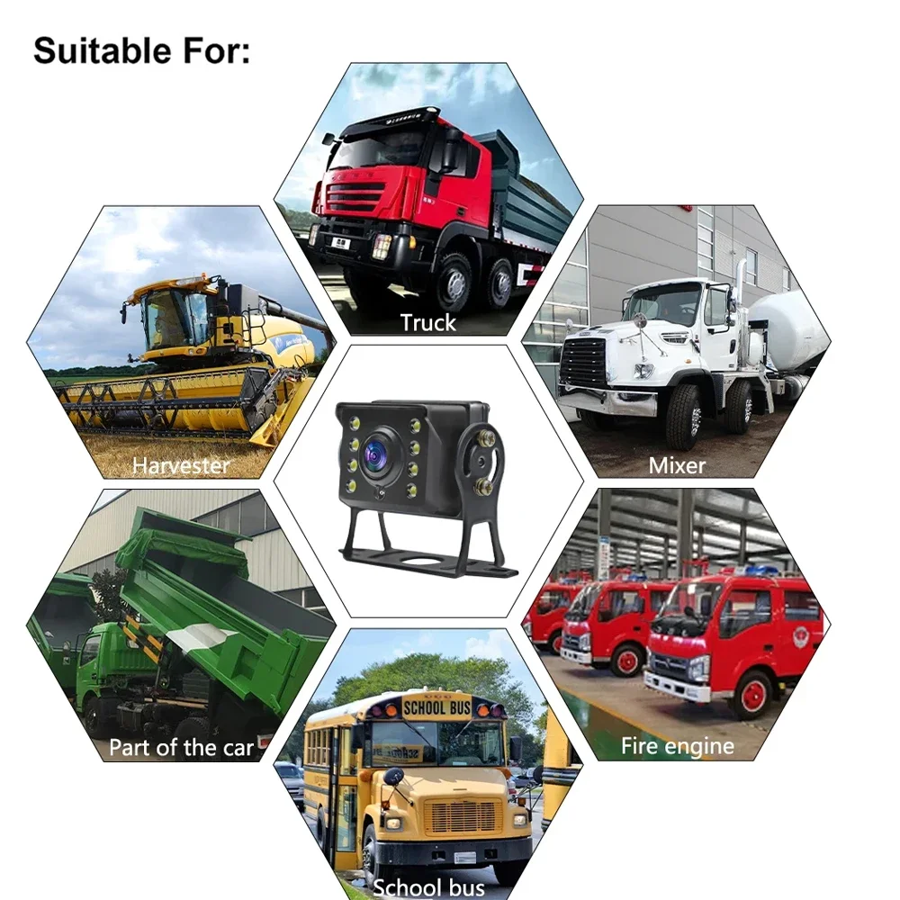 Bileeko مركبة IR 8 LED احتياطية عكس الكاميرا 7 "LCD اللون TFT مراقبة الرؤية الخلفية 800*480 للحافلة شاحنة RV #5