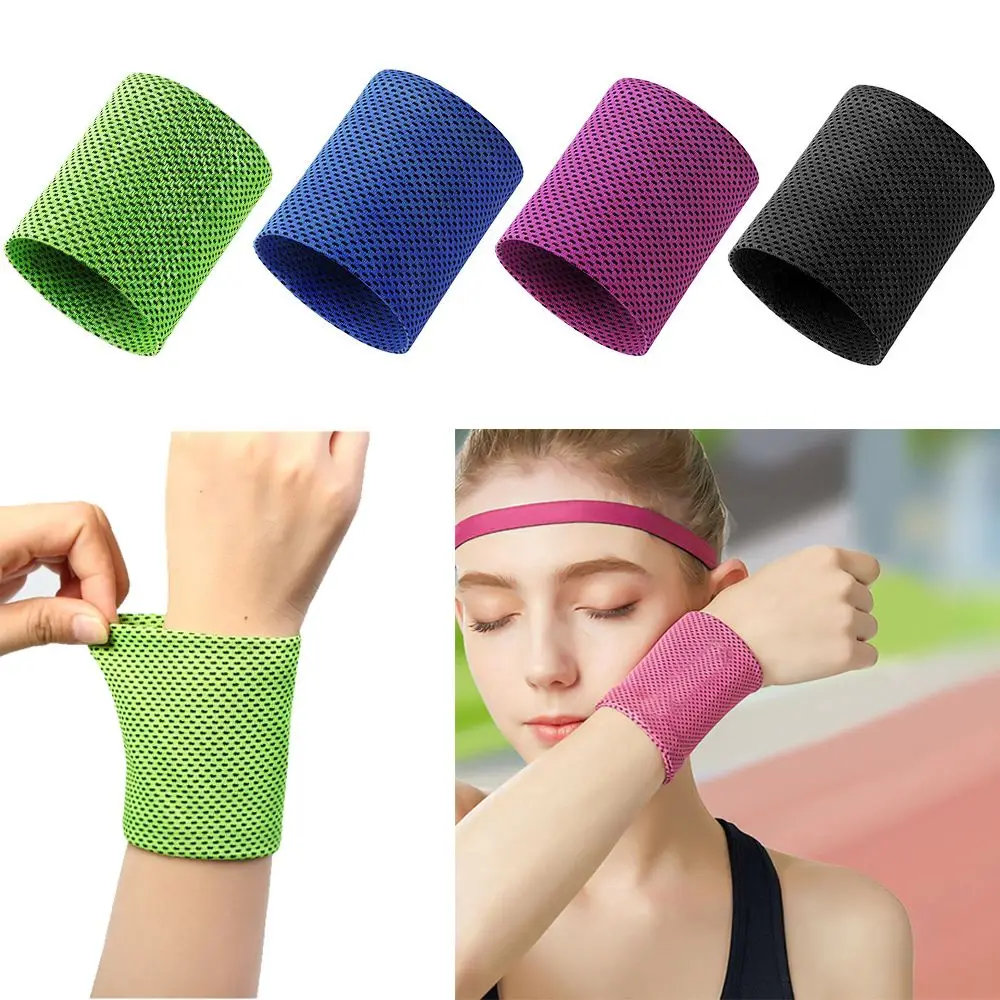 

1Pcs Ice Cooling Wrist Brace Support Breathable Tennis Wristband Wrap Sport Sweatband For Gym Yoga Volleyball Hand Sweat Band